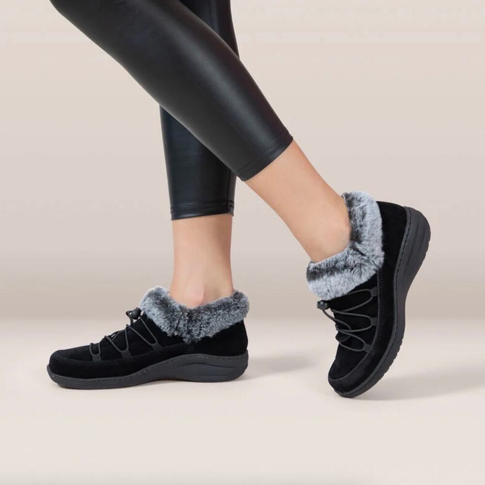 Aetrex Chrissy Arch Support Slip-On Black Booties 7.5/8 Slip Resistant Orthotic